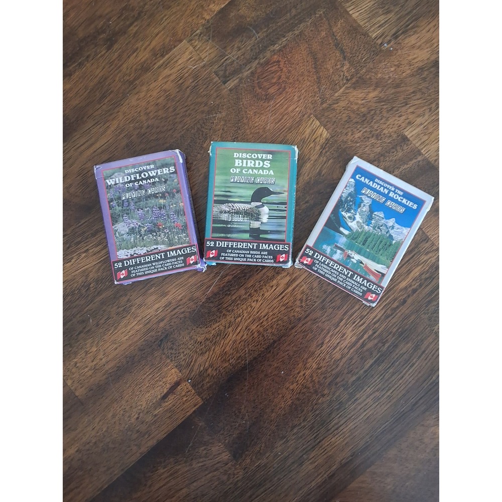 Vintage Canada Nature Playing Cards Set Wildflowers Birds Canadian Rockies Decks